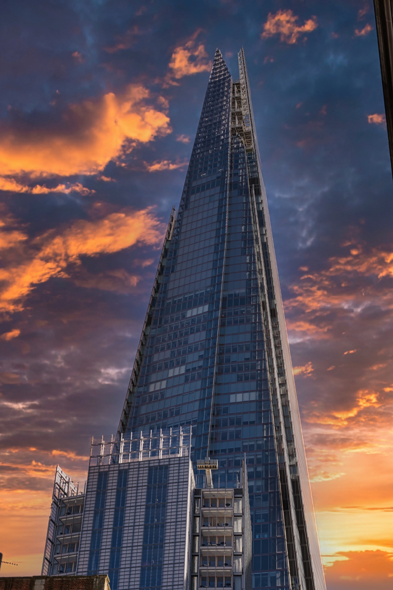 The Shard at Sunset: London Skyscraper and Sky in London, UK.