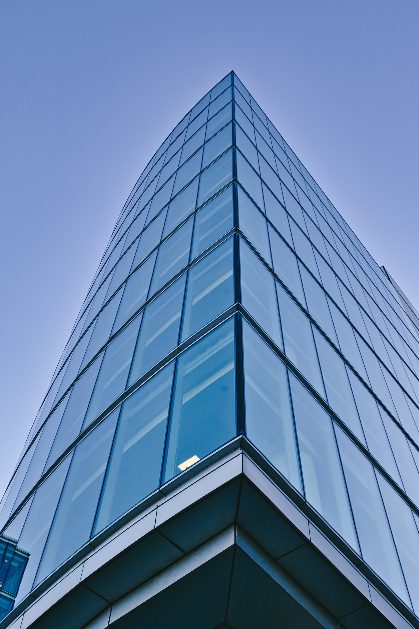 Modern Glass Skyscraper Corner Detail in London, UK.