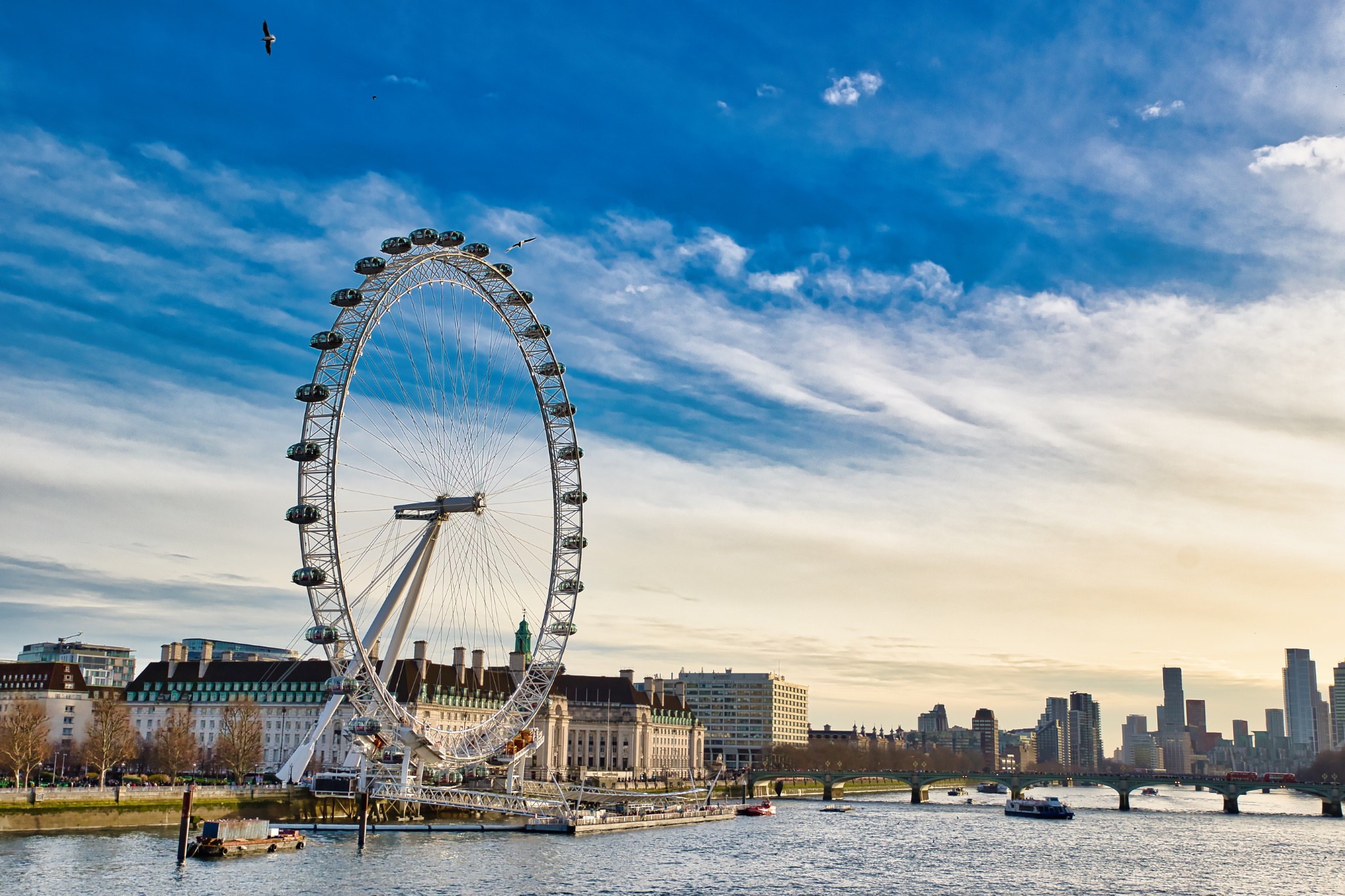 London Eye, Cityscape, and River Thames