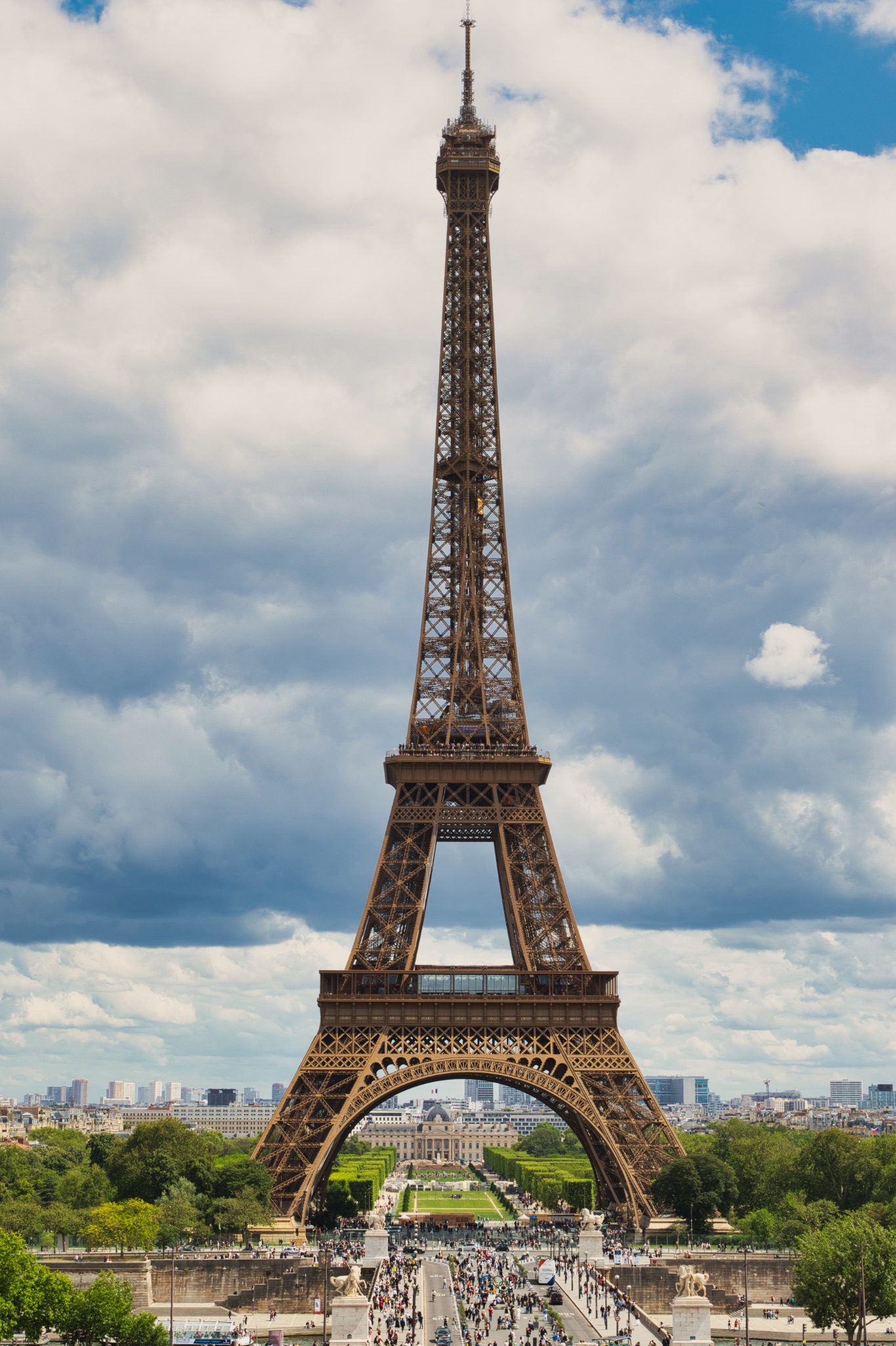 Eiffel Tower, Paris, Cloudy Sky