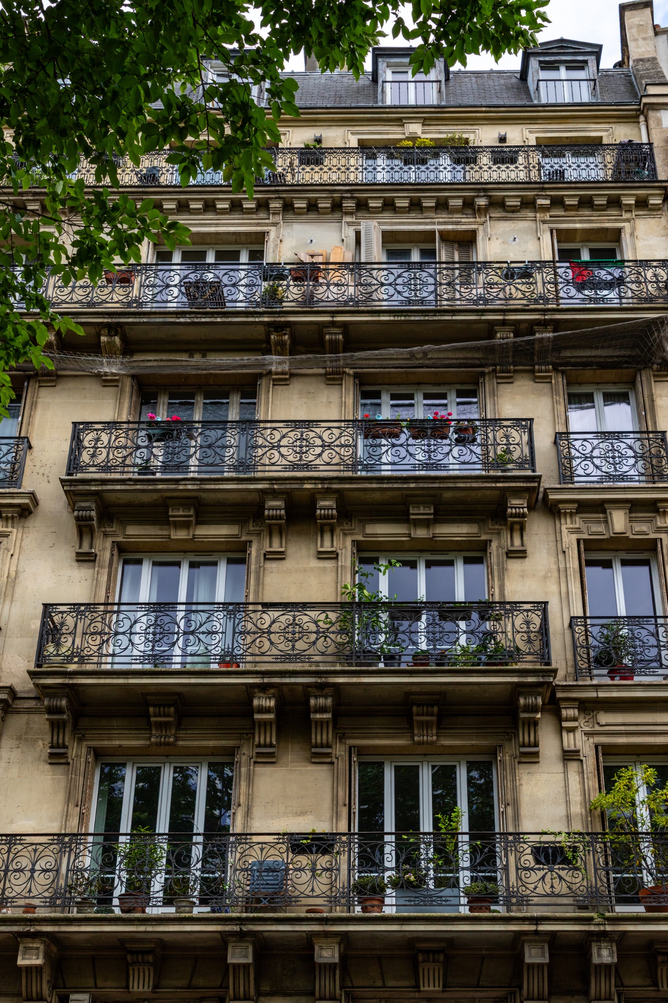 Apartment Building Facade with Balconies