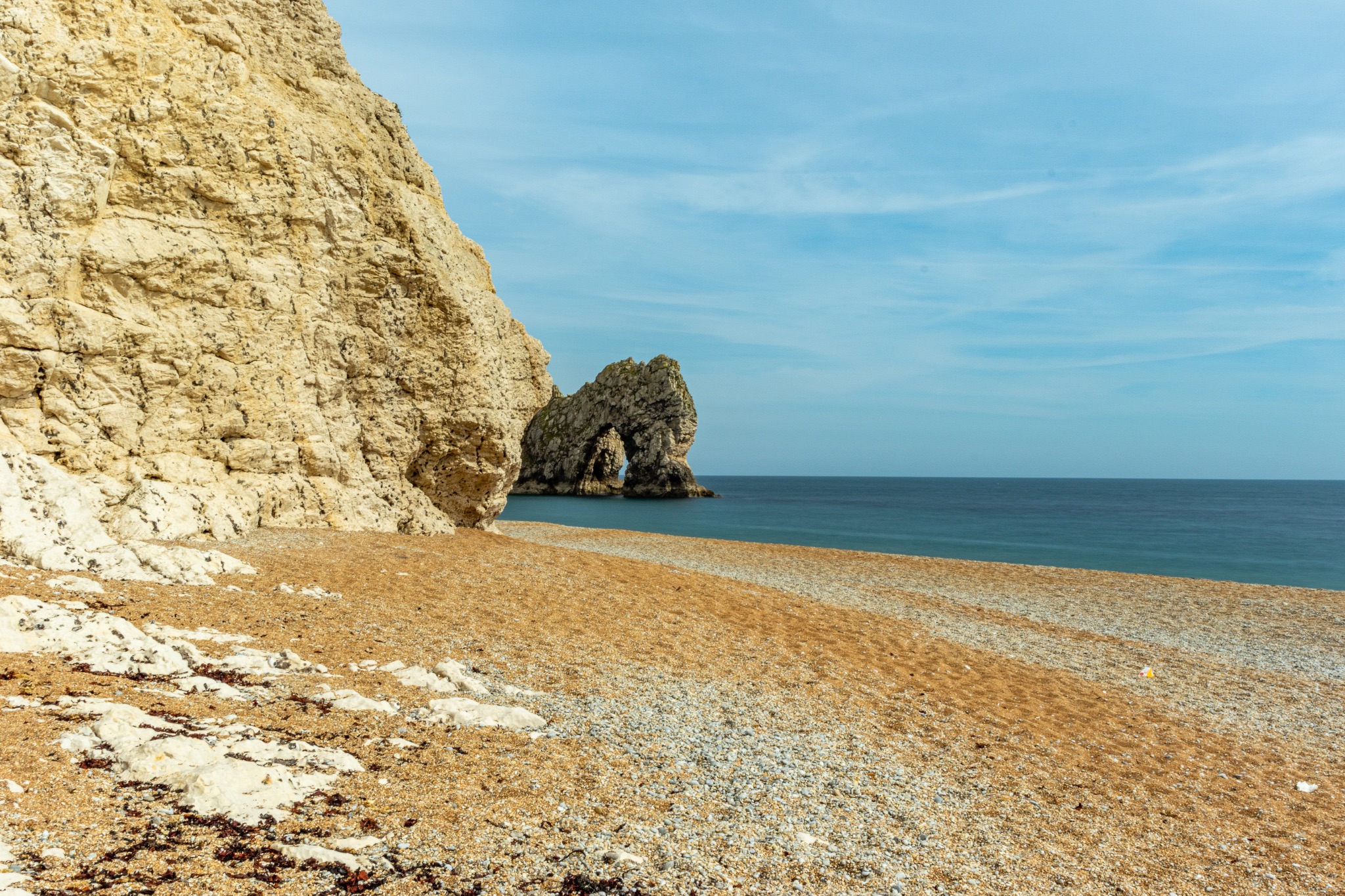 Photo of the sea at Durdle Door, England.